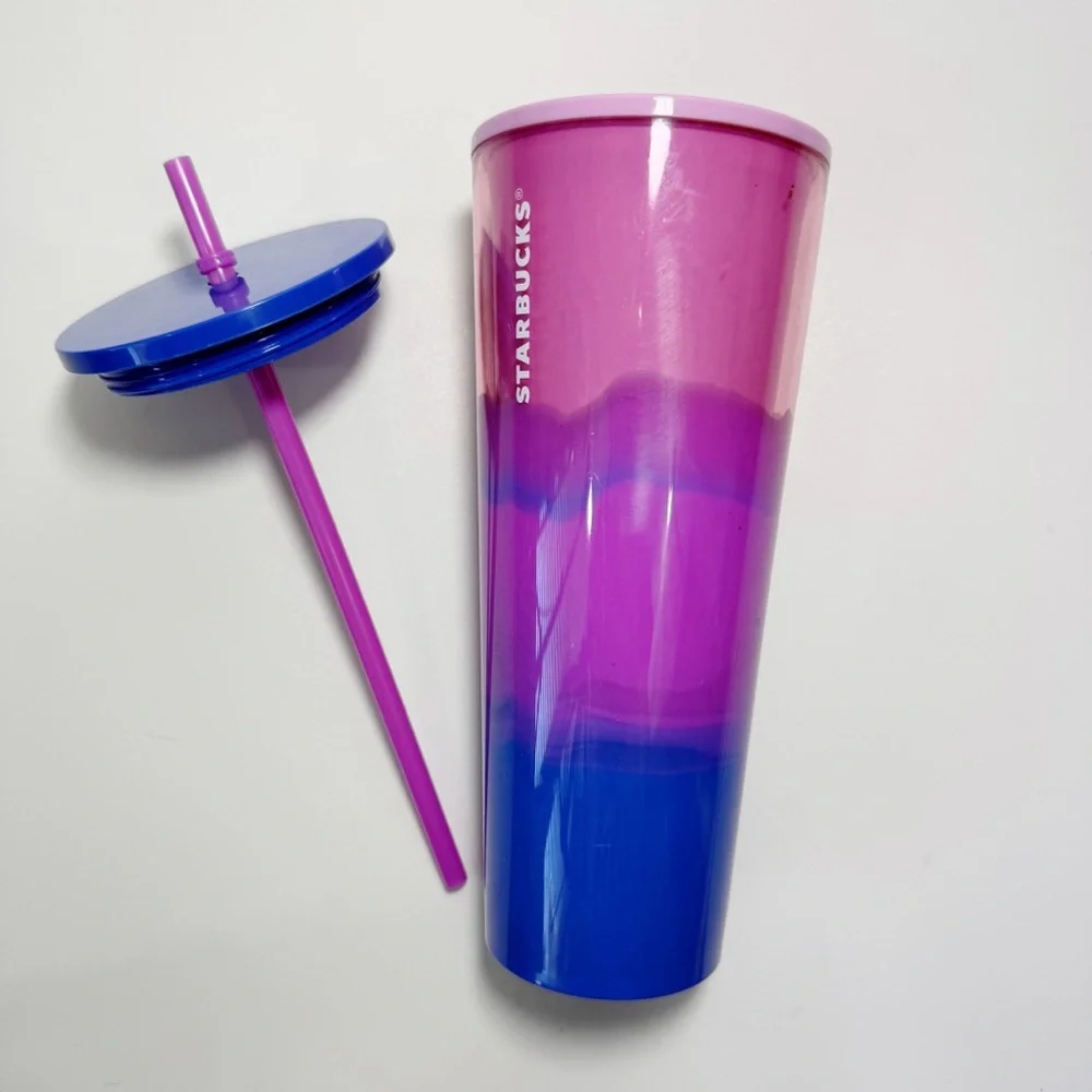 Starbucks Summer 2021 Color Wave 24 oz Venti Cold Cup Tumbler Pink Purple